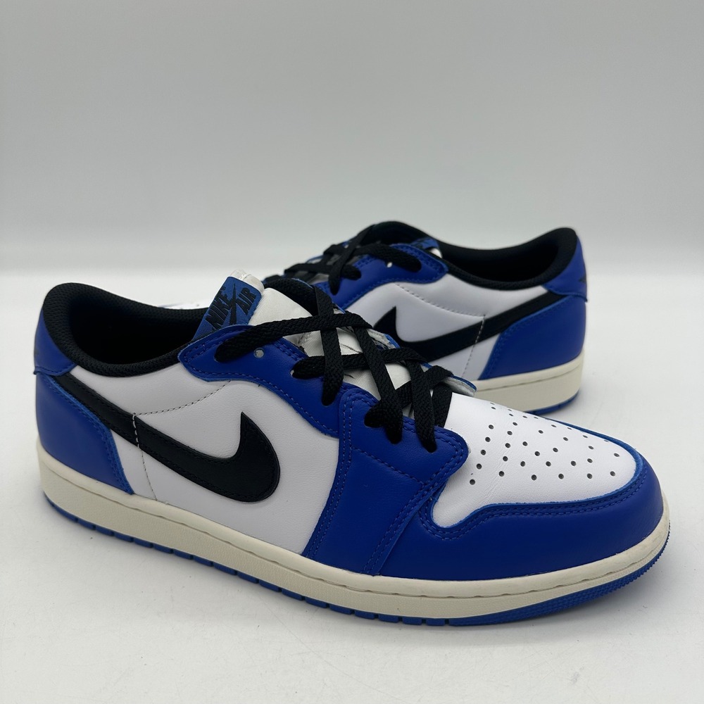 Nike CZ0790-140 Mens 10 White BLK Royal Air Jordan 1 Low OG Game Royal Sneakers